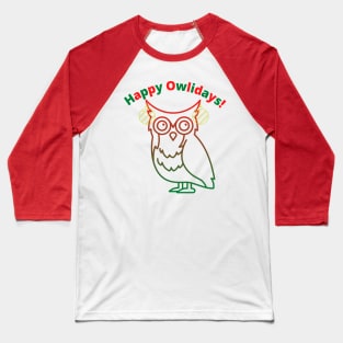 Happy Holidays owl shirt | Funny Christmas shirt Baseball T-Shirt